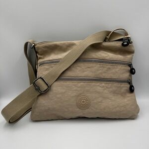 Kipling Alvar Printed Crossbody Bag - Sign Beige Embossed - Great Condition!